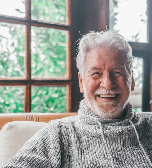 Smiling senior patient at home