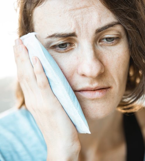 Man in pain from dental abscess