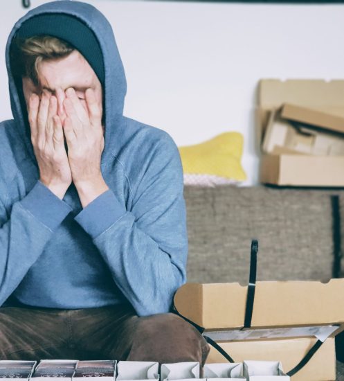 Man in pain from soft tissue injury